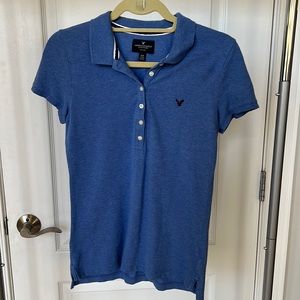 Light blue american eagle polo shirt